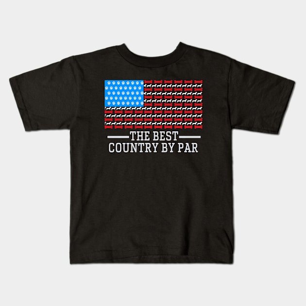 Dog Flag USA the best country by par independence day Kids T-Shirt by Superior T-Shirt